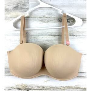Cacique Womens Plus 38DDD Tan Smooth Boost Multiway Strapless Bra Underwire NEW